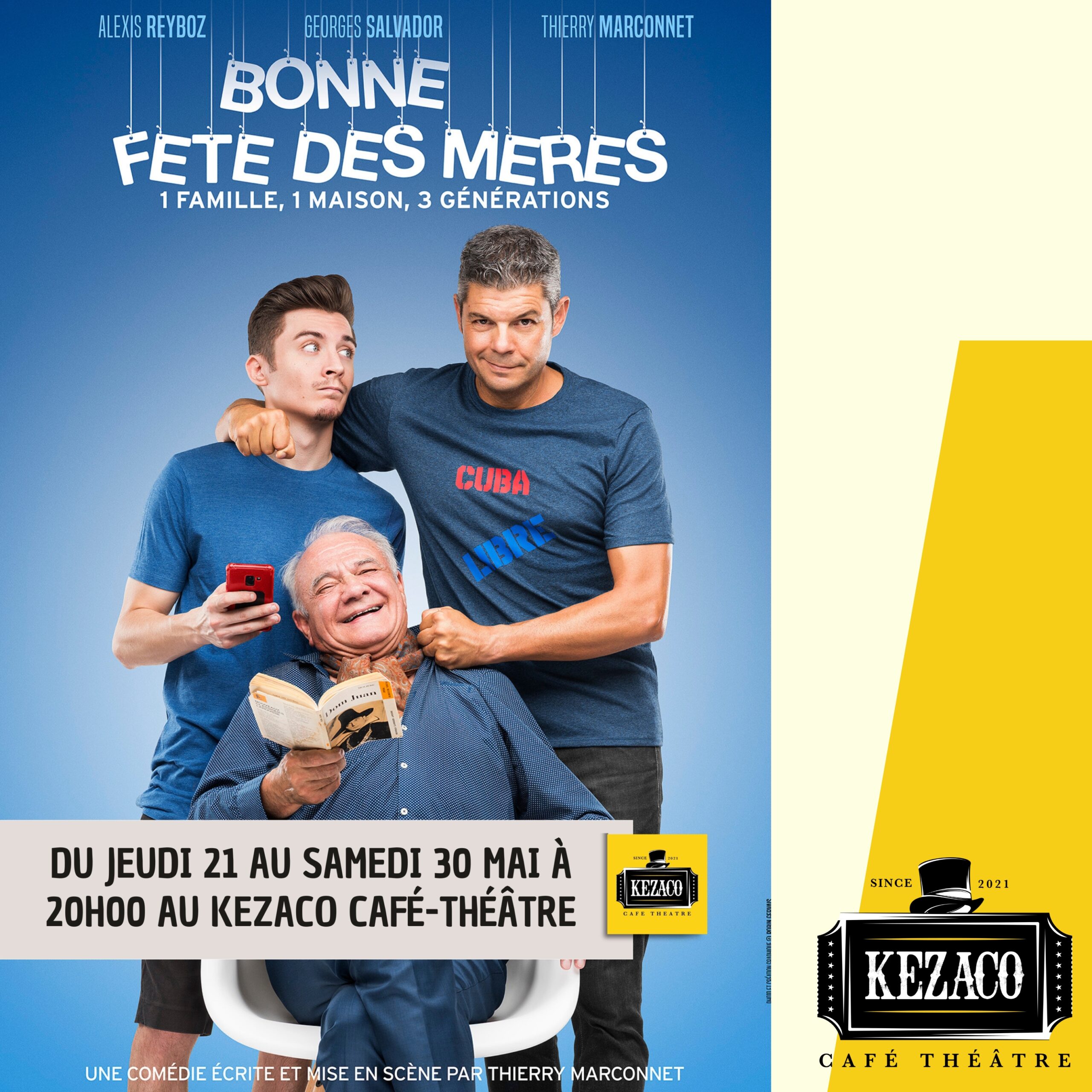 Découvre la comédie de Thierry Marconnet au Kezaco Café-Théâtre, à Mâcon !