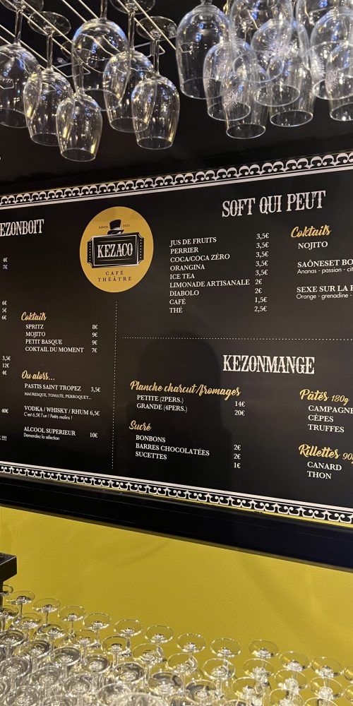 Menu du Kezaco